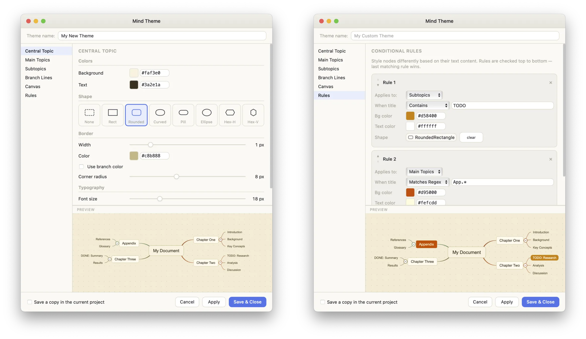 MarkNode Theme Customisation